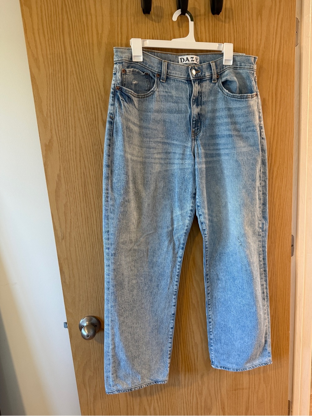 DAZE light wash relaxed fit wide leg jeans